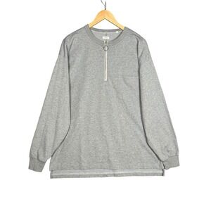 Nanamica Quarter Zip Pullover Mens Medium Gray OOAL S25SH013U Long Sleeve Pocket